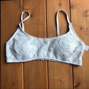 AERIE White Lace Bikini Top